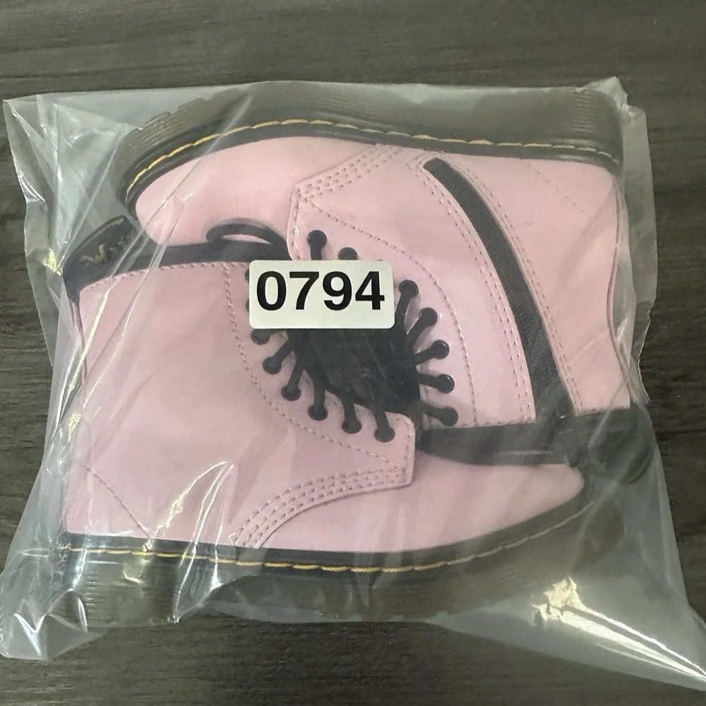 Dr. Martens Kids 1460 Toddler Size 9 Pink Patent Combat Boots Side Zip